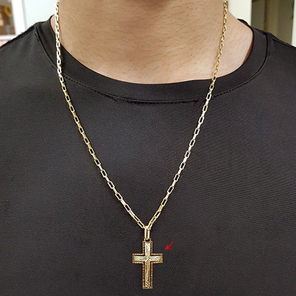 Pingente Masculino Cruz Ouro 18k