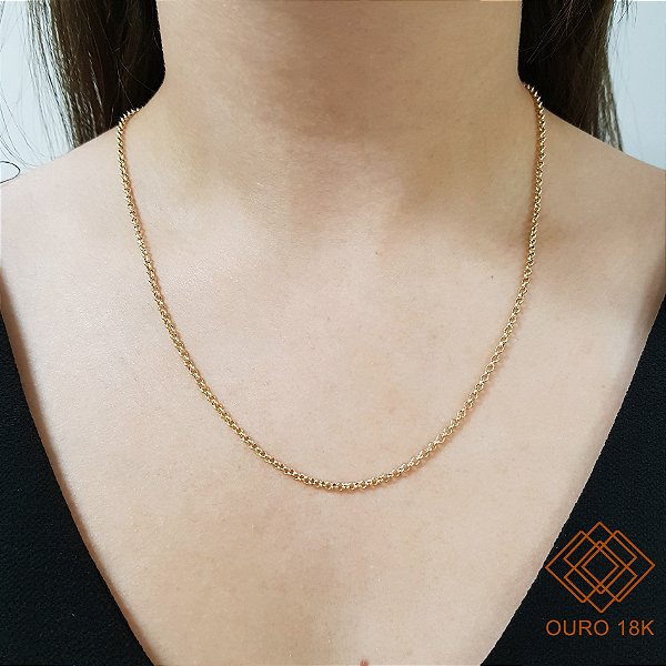 Cordão Elo Português Ouro 18k - 50cm