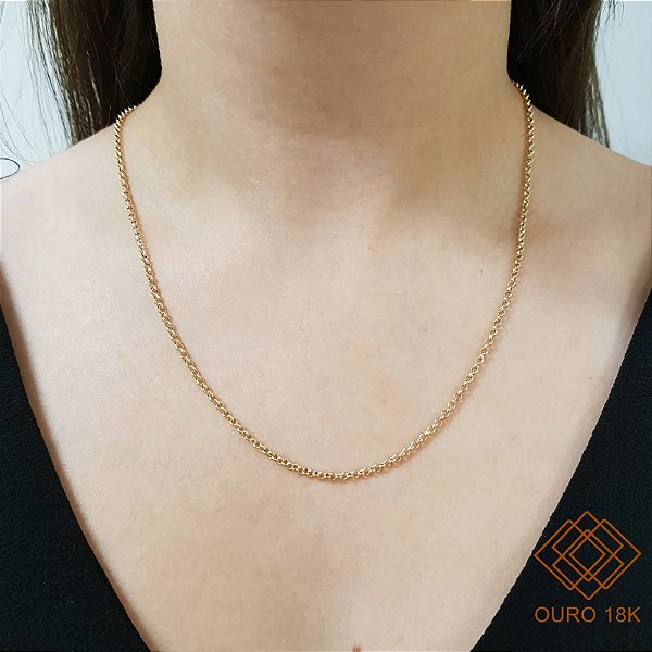 Cordão Elo Português Ouro 18k - 50cm