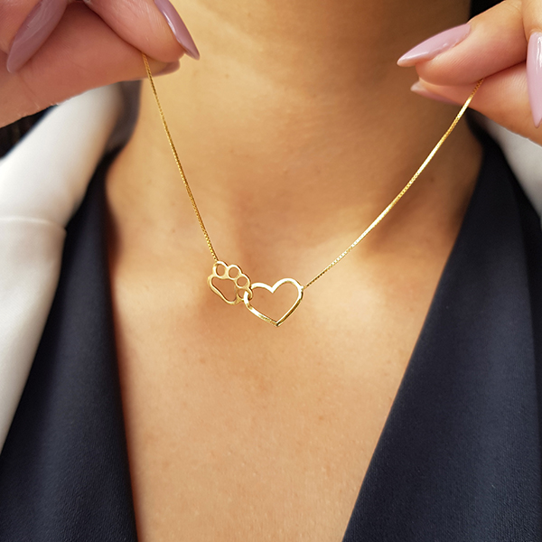 Gargantilha Love Pet Ouro 18k