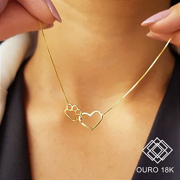 Gargantilha Love Pet Ouro 18k
