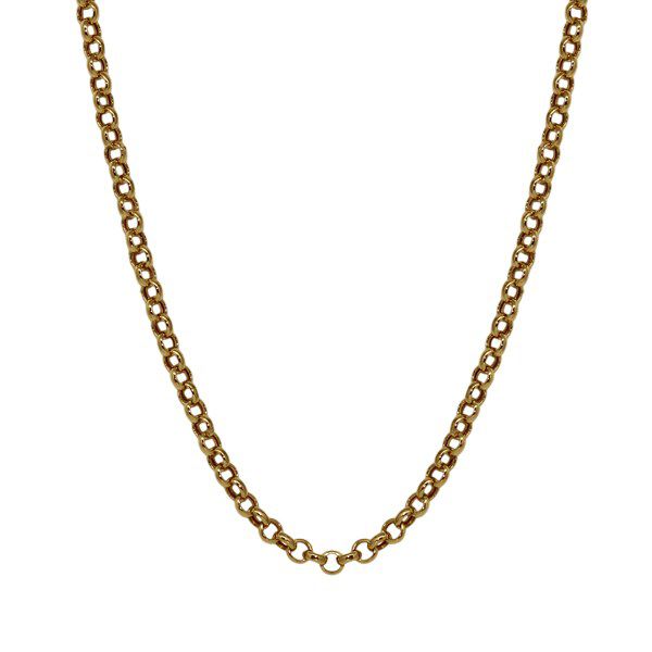 Cordão Elo Português Oco Ouro 18k - 50cm
