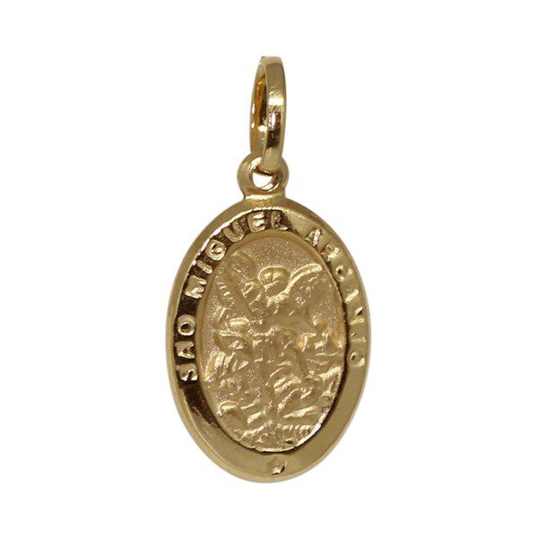 Pingente Medalha São Miguel Arcanjo Ouro 18k