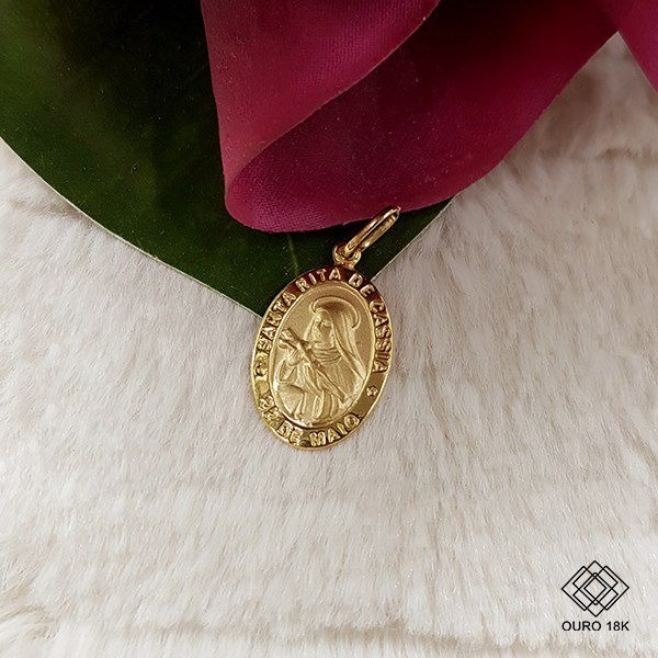 Pingente Santa Rita De Cássia Ouro 18k