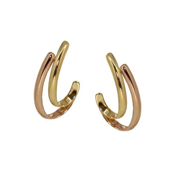 Brinco 2 Cores Ouro 18k