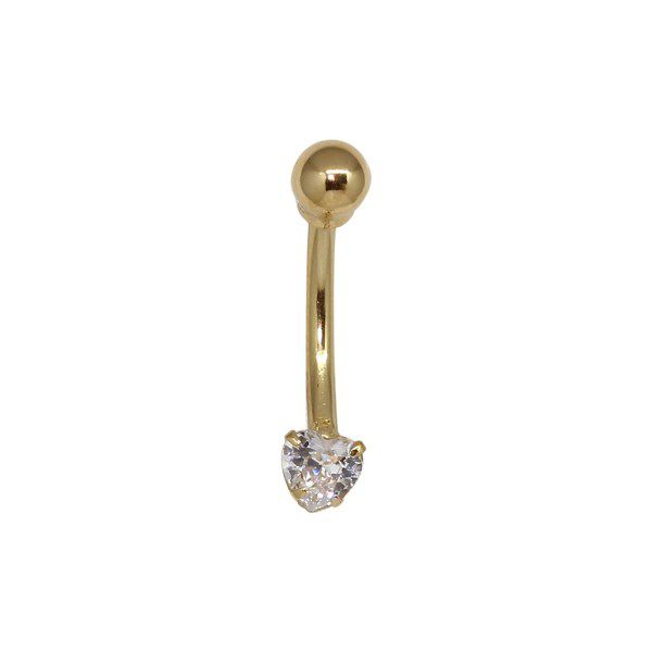 Piercing Umbigo Ouro 18k Zircônia