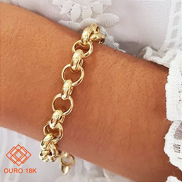 Pulseira Elo Português Ouro 18k