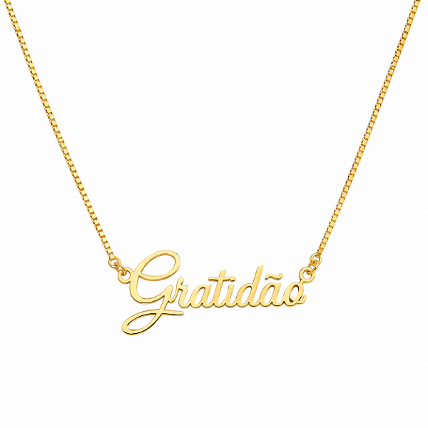 Gargantilha Gratidão Ouro 18k