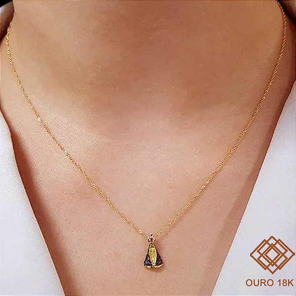 Kit Cordão Singapura Ouro 18k + Pingente Nossa Senhora Ouro 18k