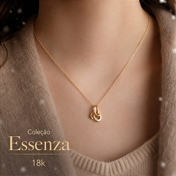 Kit Cordão + Pingente Ouro 18k - Coleção Essenza