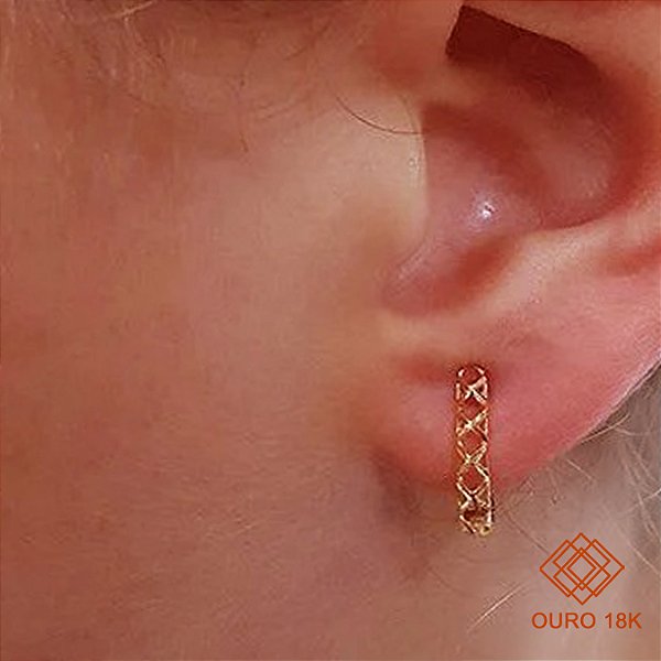 Brinco Argola Filigrana Ouro 18k