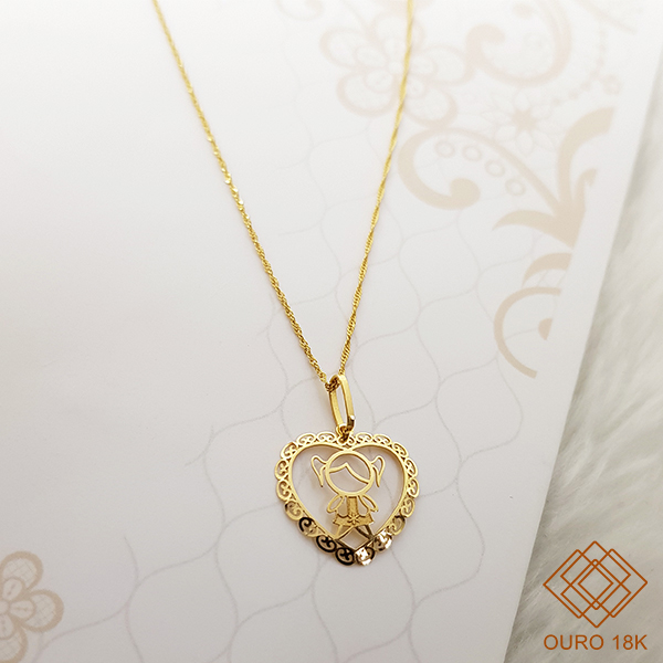 Kit Cordão Ouro 18k + Pingente Filho Ouro 18k