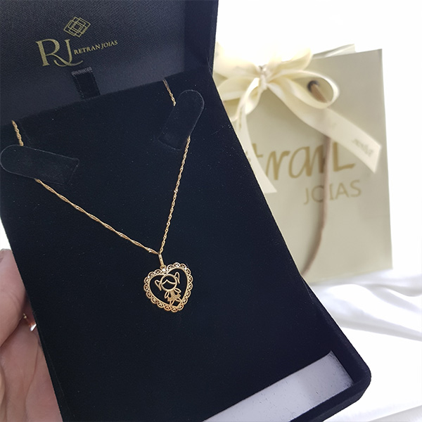 Kit Cordão Ouro 18k + Pingente Filho Ouro 18k