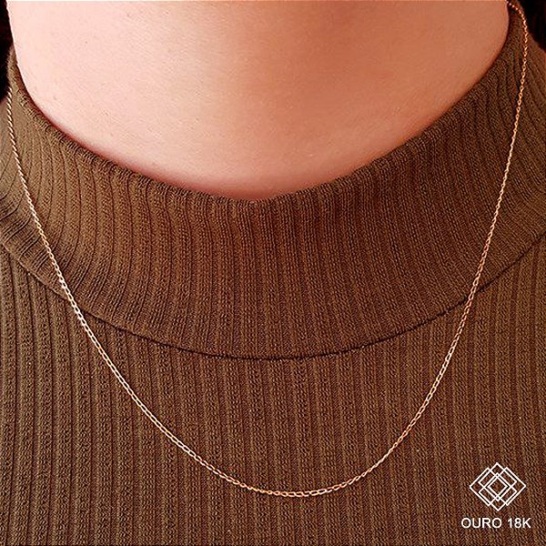 Cordão Elos Feminino Ouro 18k - 45cm