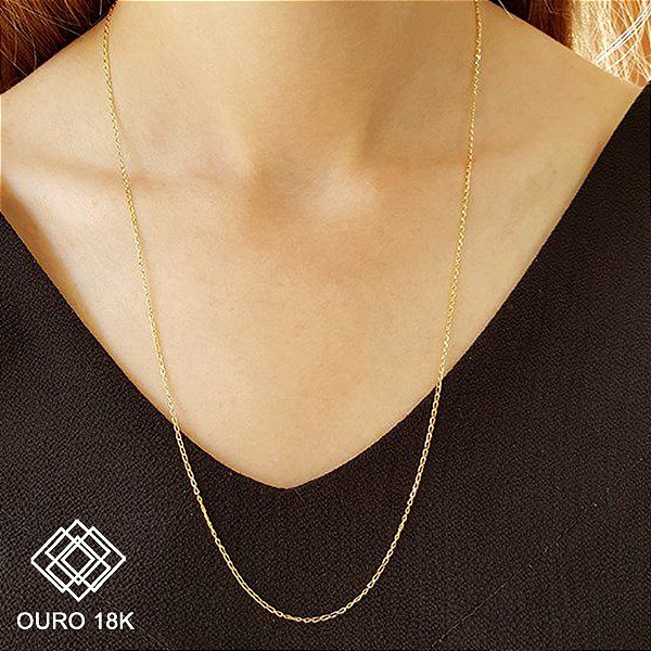 Cordão Groumet Ouro 18k - 60cm