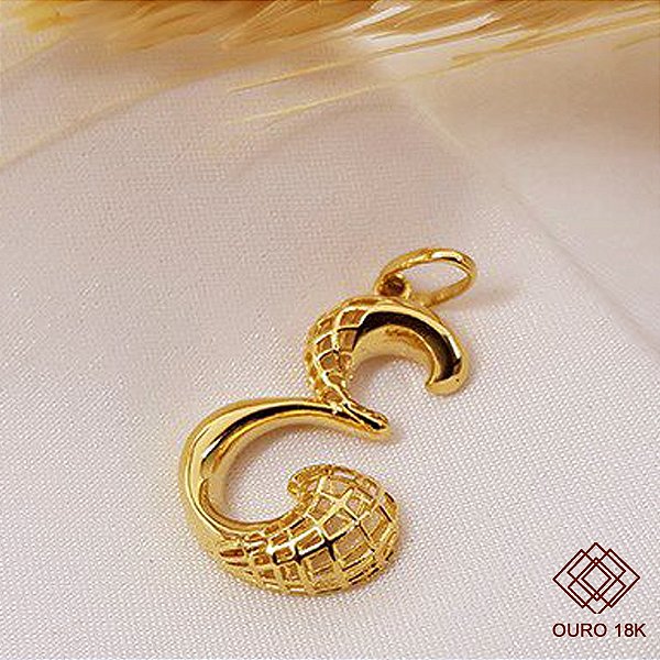 Pingente Letra E Filigrana Ouro 18k