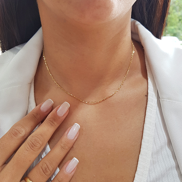 Cordão Bailarina Ouro 18k - 40cm