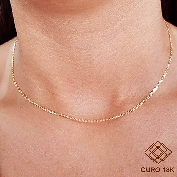 Cordão Bismark Feminino Ouro 18k - 40cm