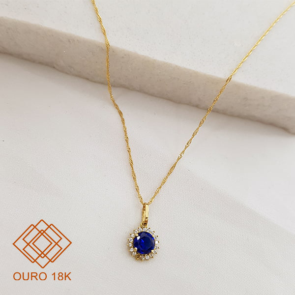 Kit Cordão Ouro 18k + Pingente Chuveiro Ouro 18k