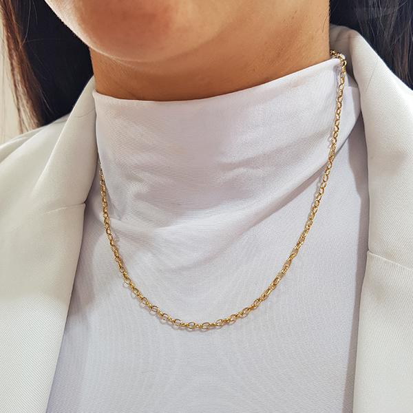 Cordão Elos Ouro 18k - 45cm