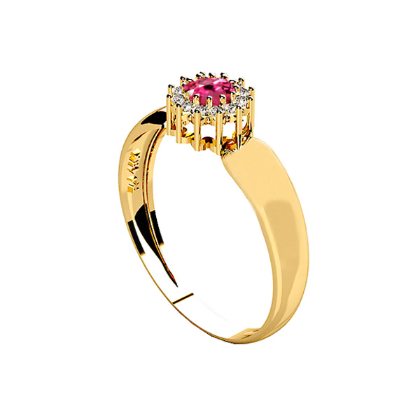 Anel Formatura Ciências Contábeis Ouro 18k Zircônias - Sem emblema