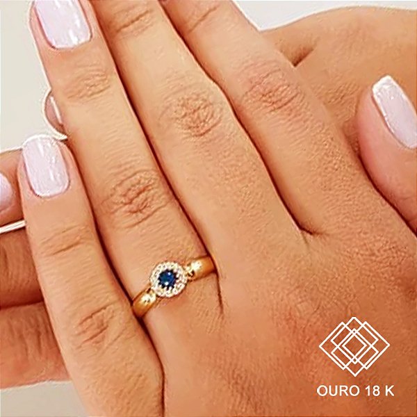 Anel Formatura Relações Públicas Ouro 18k Zircônias - Sem emblema