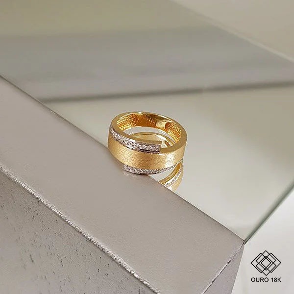 Anel Ouro 18k Diamante Laboratório