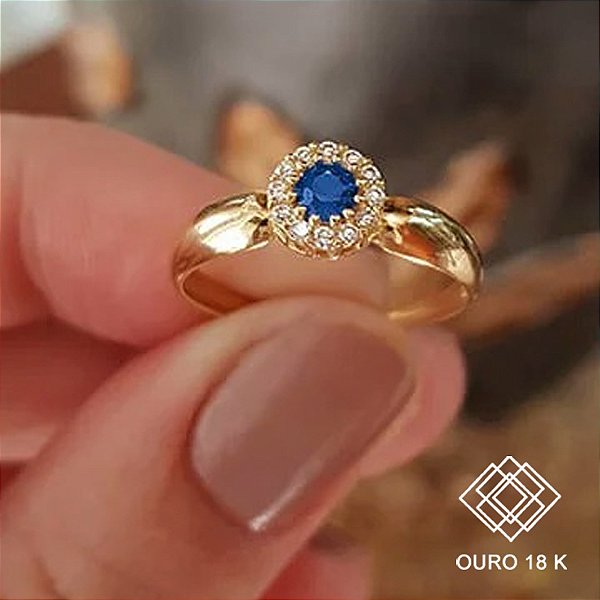 Anel Formatura Psicologia Ouro 18k Zircônias - Sem emblema