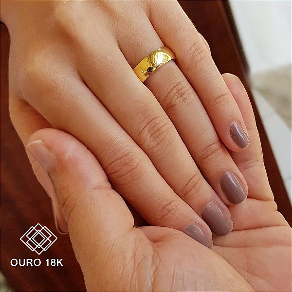 1 Aliança Casamento Ouro Amarelo 18k