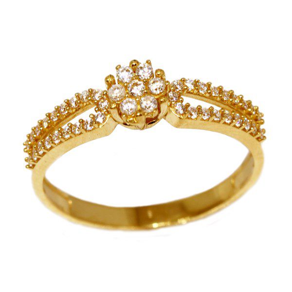 Anel Chuveiro Ouro 18k Zircônias