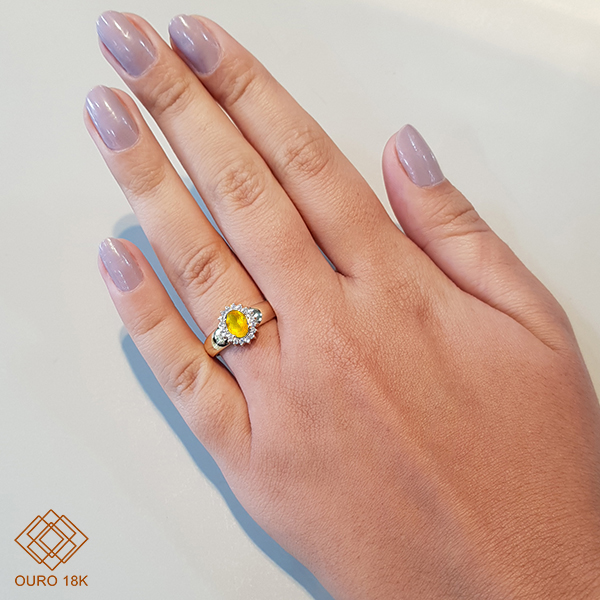 Anel Formatura Farmácia Ouro 18k Zircônias - Sem emblema