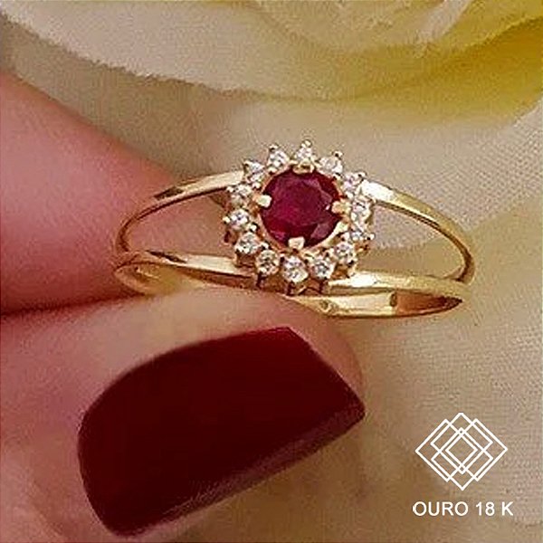 Anel Formatura Ciências Contábeis Ouro 18k Zircônias - Sem emblema