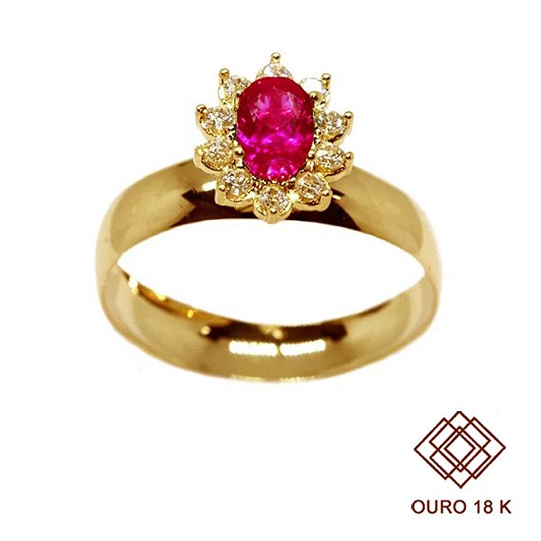 Anel Formatura Ciências Contábeis Ouro 18k Zircônias - Sem emblema