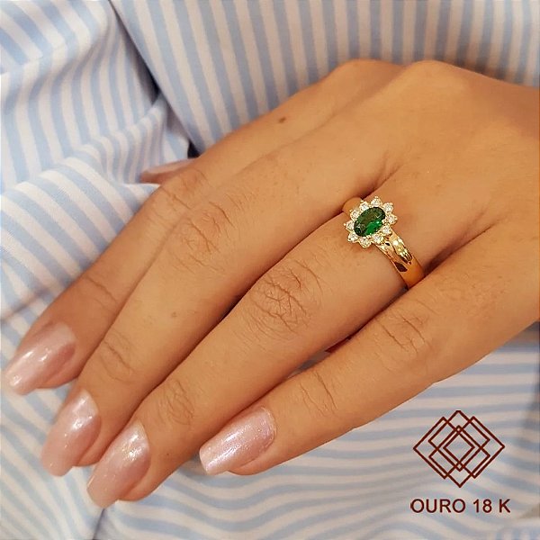 Anel Formatura Enfermagem Ouro 18k Zircônias - Sem emblema