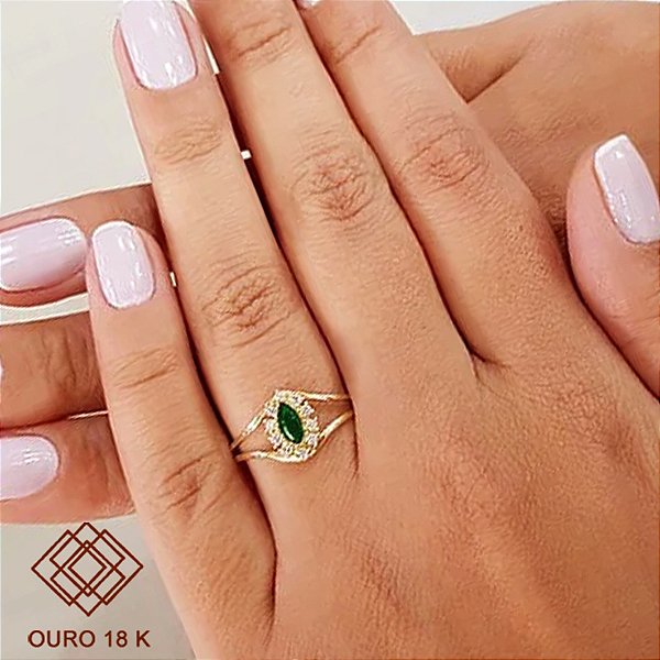 Anel Formatura Veterinária Ouro 18k Zircônias - Sem emblema