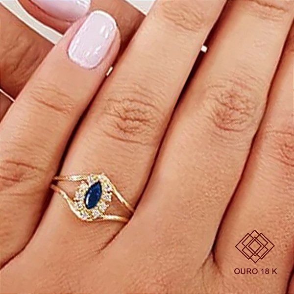 Anel Formatura Administração Ouro 18k Zircônias - Sem emblema