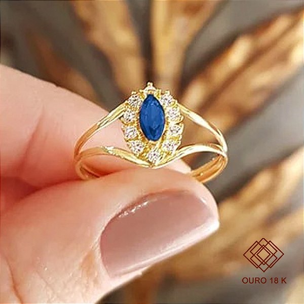 Anel Formatura Adm. E Marketing Ouro 18k Zircônias - Sem emblema