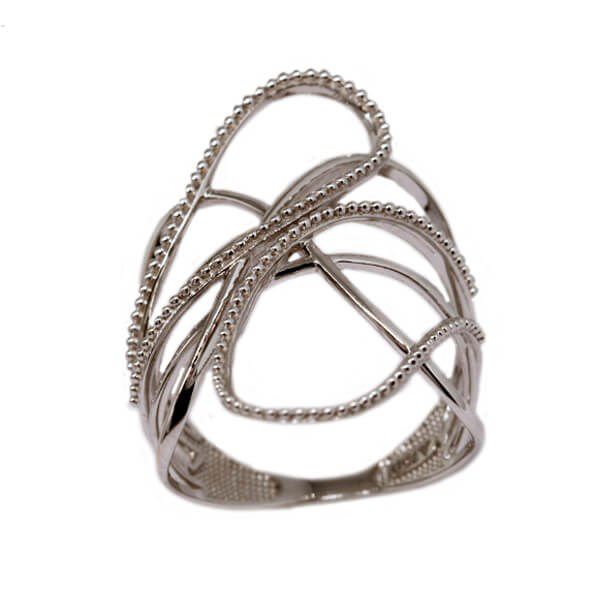 Anel Vazado Ouro Branco 18k