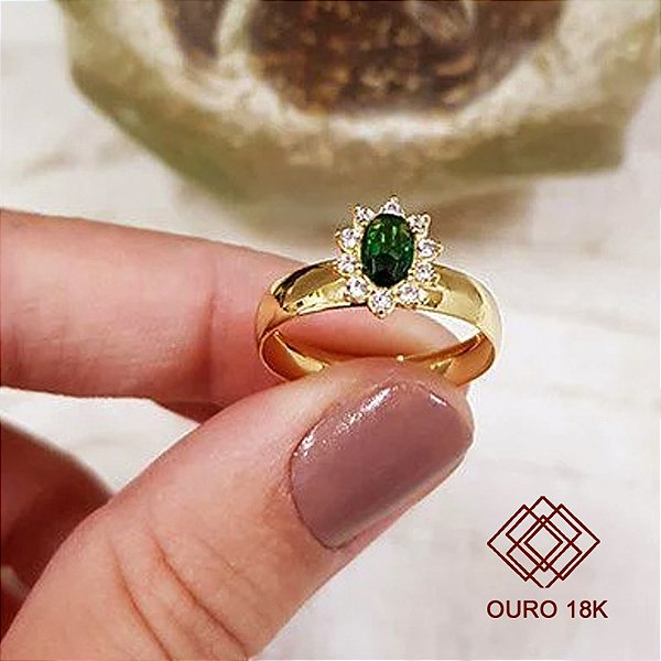 Anel Formatura Educação Física Ouro 18k Zircônias - Sem emblema