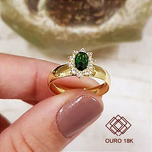 Anel Formatura Nutrição Ouro 18k Zircônias - Sem emblema