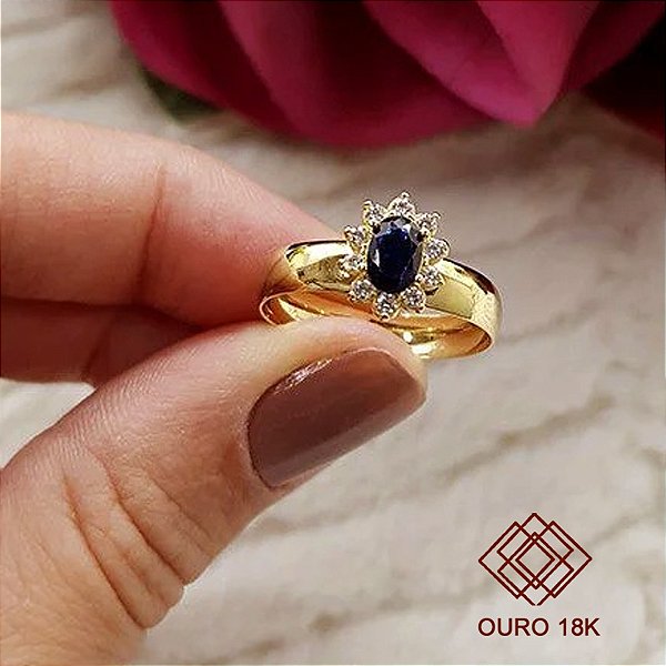 Anel Formatura Ciências Da Computação Ouro 18k Zircônias - Sem emblema