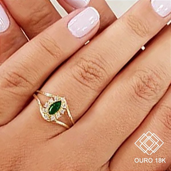 Anel Formatura Biomedicina Ouro 18k Zircônias - Sem emblema