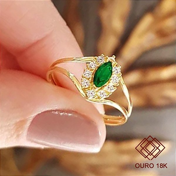 Anel Formatura Educação Física Ouro 18k Zircônias - Sem emblema