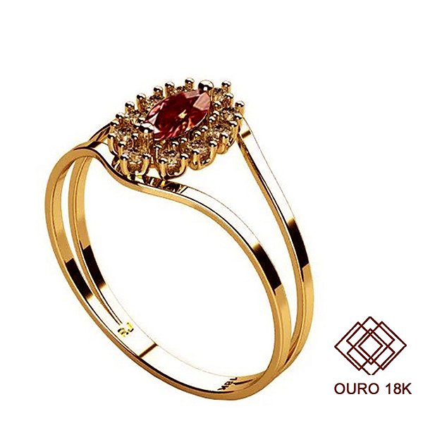 Anel Formatura Odontologia Ouro 18k Zircônias - Sem emblema