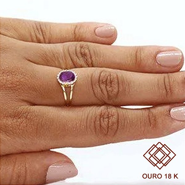 Anel Formatura História Ouro 18k Zircônias - Sem emblema