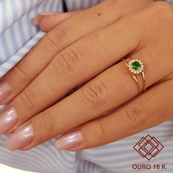 Anel Formatura Fisioterapia Ouro 18k Zircônias - Sem emblema