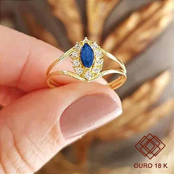 Anel Formatura Publicidade Ouro 18k Zircônias - Sem emblema