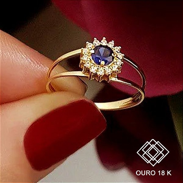 Anel Formatura Comércio Exterior Ouro 18k Zircônias - Sem emblema
