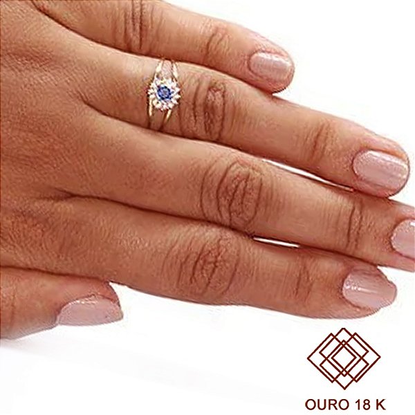 Anel Formatura Engenharia Produção Ouro 18k Zircônias - Sem emblema