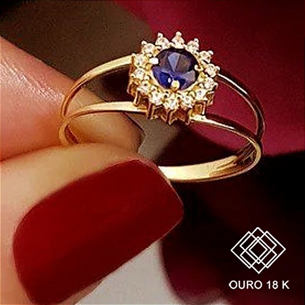 Anel Formatura Matemática Ouro 18k Zircônias - Sem emblema